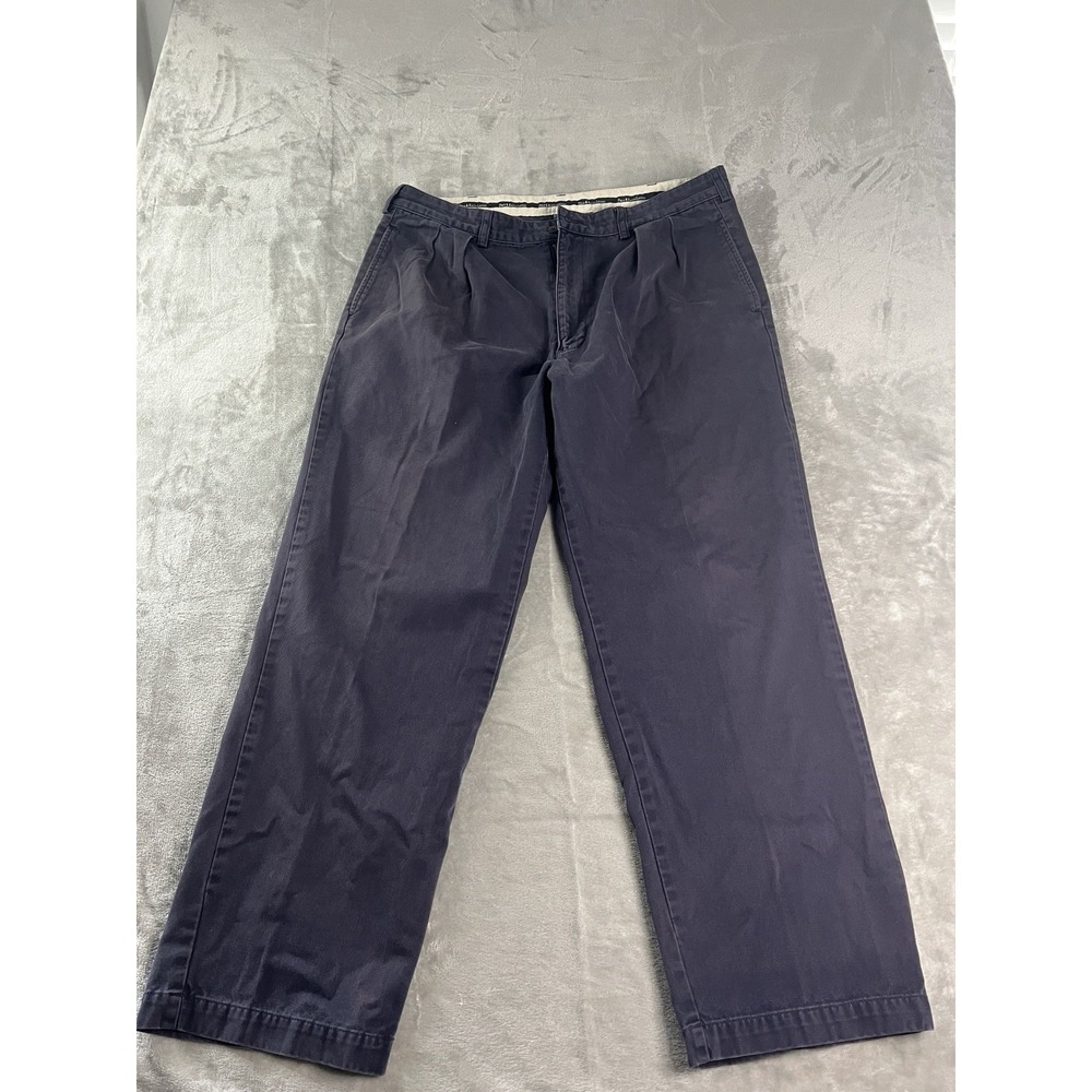 Polo Ralph Lauren Mens 38x30 Pants Navy Pleated Chino Classic Fit
